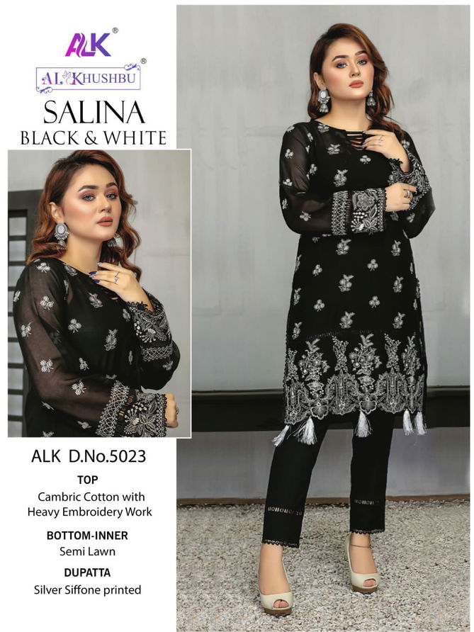 Salina Black And White By Alk Khushbu Pakistani Suits Catalog
